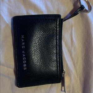 Marc Jacobs Midnight Black Leather Keychain card case